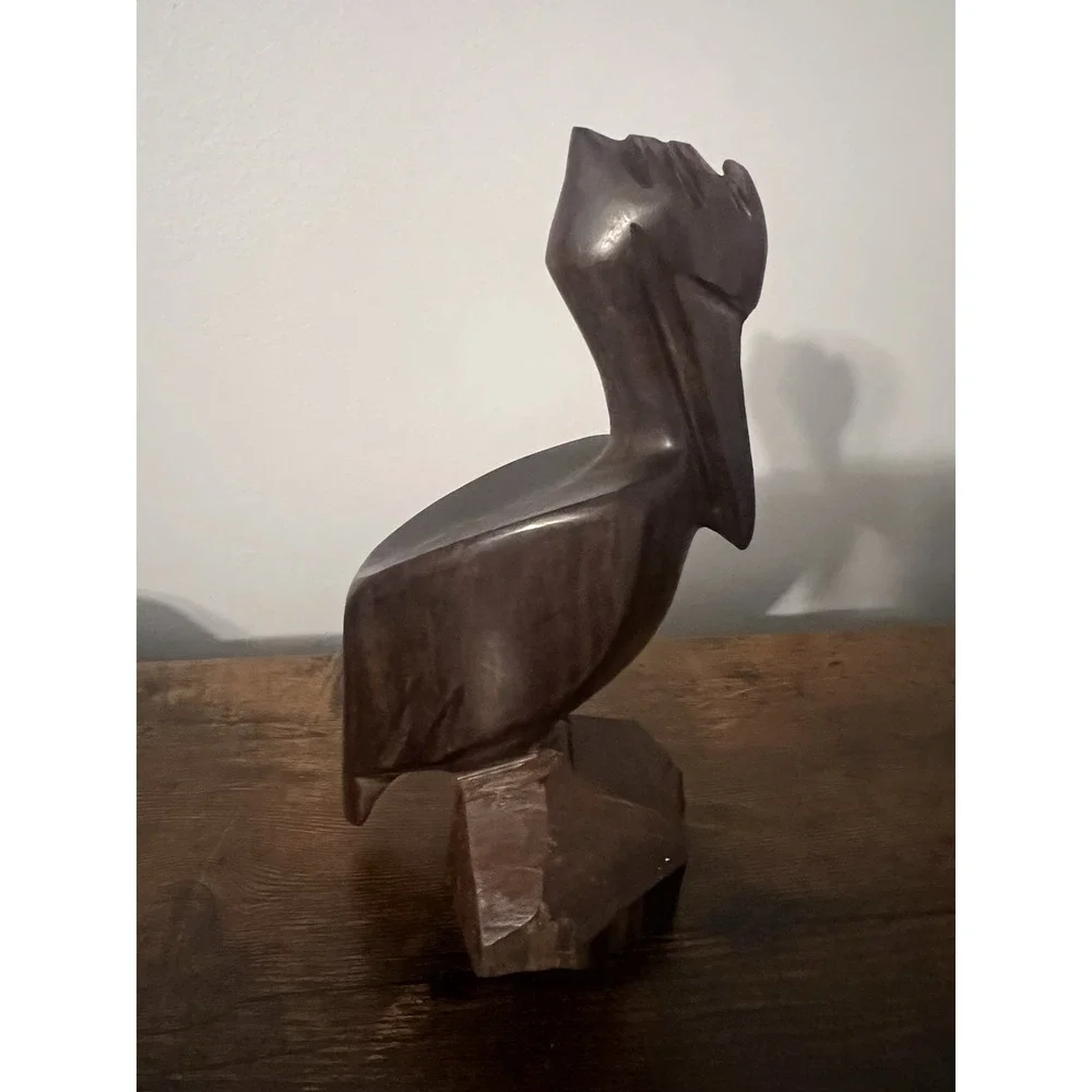 Vintage Hand Carved Ironwood Pelican 6.75